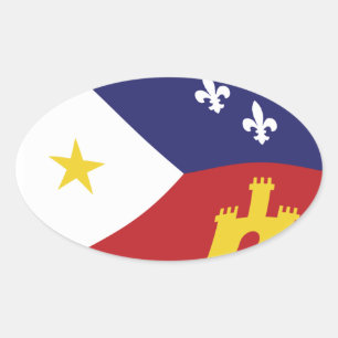 Acadiana-Flaggen-Aufkleber Ovaler Aufkleber
