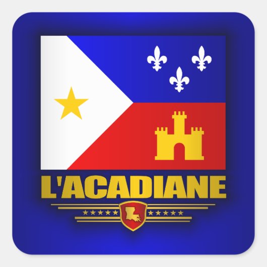 Acadiana Pride Quadratischer Aufkleber (Vorderseite)