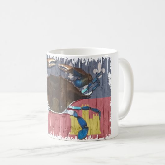 Acadische Flagge und Krebskaffee-Cup Kaffeetasse (VorderseiteRechts)