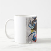 Acadische Flagge und Krebskaffee-Cup Kaffeetasse (Links)