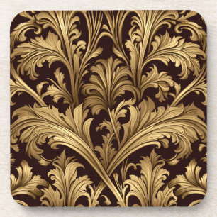 Acanthus-Blätter (Alter Goldton) Getränkeuntersetzer