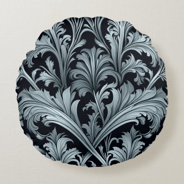 Acanthus-Blätter Rundes Kissen (Vorderseite)