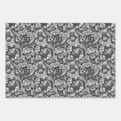 Acanthus-Blätter, Schwarz & Weiß, Gold & Blau Geschenkpapier Set (Vorderseite)