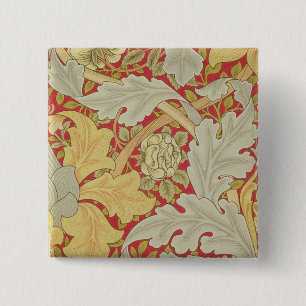 Acanthus-Blätter und wilde Rose auf einem Button