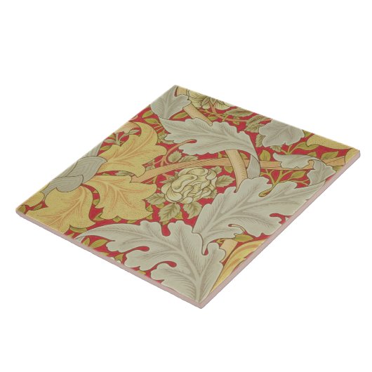 Acanthus-Blätter und wilde Rose auf einem Fliese (Seite)