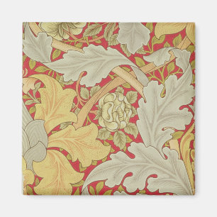 Acanthus-Blätter und wilde Rose auf einem Magnet