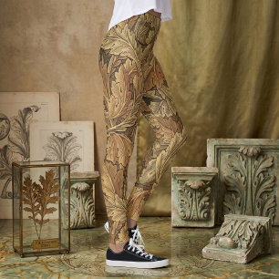 Acanthus-Blätter von William Morris, Antike Textil Leggings