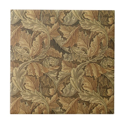 Acanthus-Blätter von William Morris, Antique Texti Fliese (Vorderseite)