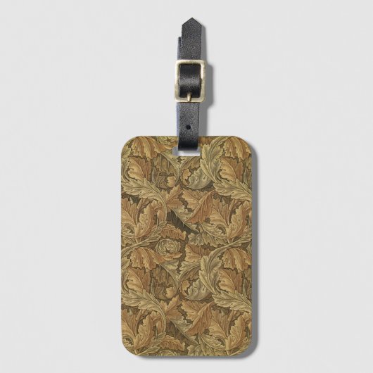 Acanthus-Blätter von William Morris, Antique Texti Gepäckanhänger (Vorderseite Vertikal)