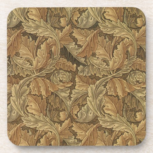 Acanthus-Blätter von William Morris, Antique Texti Getränkeuntersetzer (Vorderseite)