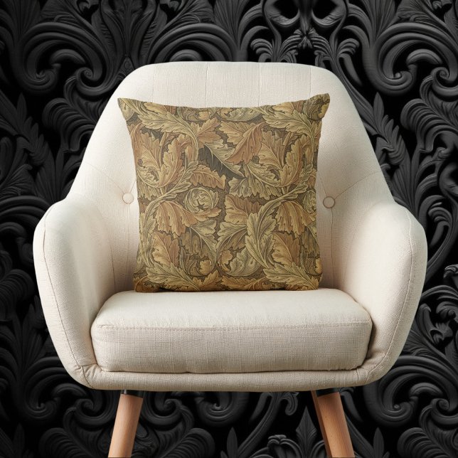 Acanthus-Blätter von William Morris, Antique Texti Kissen (Acanthus Leaves by William Morris, Antique Textile Throw Pillow)