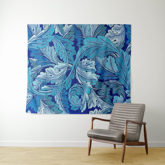 Acanthus Blau Wandteppich (Beispiel (Horizontal))