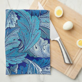 Acanthus Blau, William Morris Geschirrtuch (Viertel Falte)
