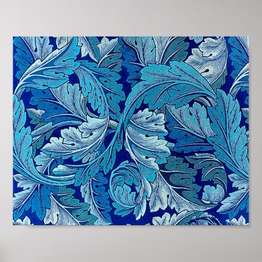 Acanthus Blau, William Morris Poster (Vorne)