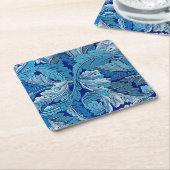 Acanthus Blue Rechteckiger Pappuntersetzer (angewinkelt)