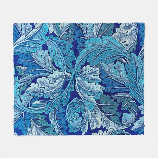 Acanthus Blue, William Morris Fleecedecke (Vorderseite (Horizontal))