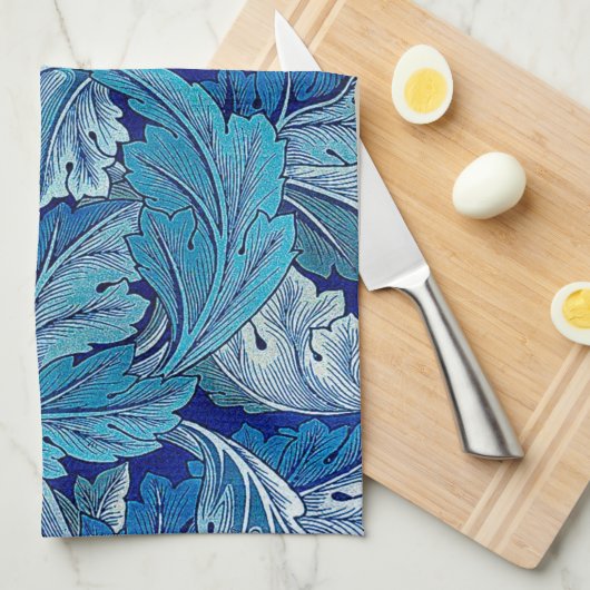 Acanthus Blue, William Morris Geschirrtuch (Viertel Falte)