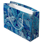 Acanthus Blue, William Morris Große Geschenktasche Geschenktüte (Rückseite Schrägansicht)