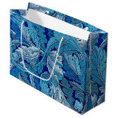 Acanthus Blue, William Morris Große Geschenktasche Geschenktüte (Vorderseite Schrägansicht)