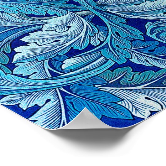 Acanthus Blue, William Morris Poster (Ecke)