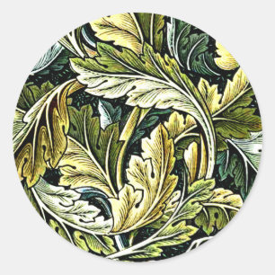 Acanthus, ein William-Morris-Muster, Runder Aufkleber