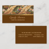 Acanthus Floral Border Business Card Kastanien Visitenkarte (Vorne/Hinten)