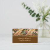 Acanthus Floral Border Business Card Kastanien Visitenkarte (Stehend Vorderseite)