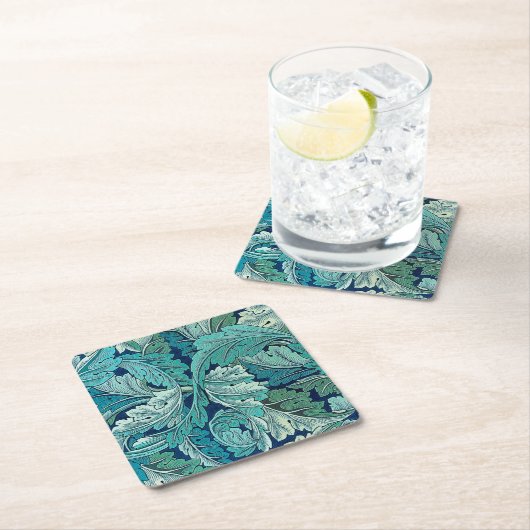 Acanthus Green Rechteckiger Pappuntersetzer (Vor Ort)