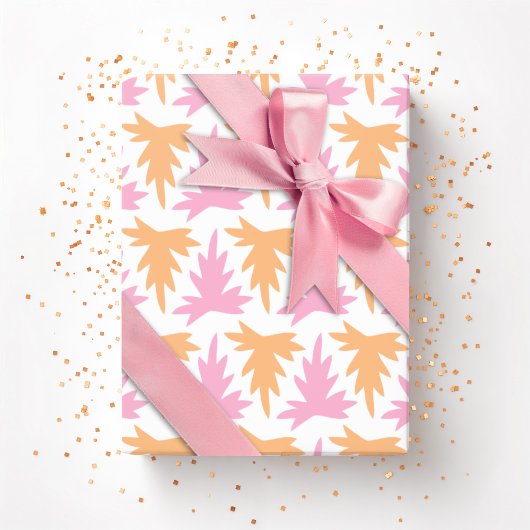 Acanthus Row in Rosa und Orange Geschenkpapier