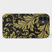 Acanthus Verlasse Gold und Black Case-Mate iPhone Hülle (Rückseite (Horizontal))