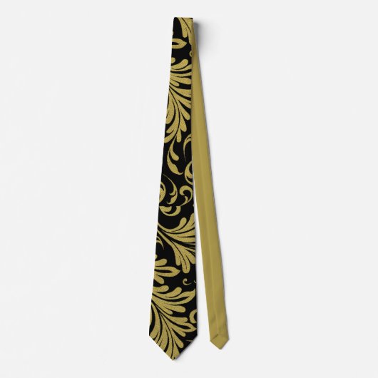 Acanthus Verlasse Gold und Black Krawatte (Vorderseite)
