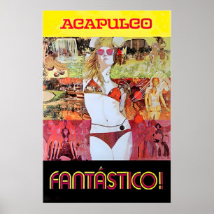 Acapulco Art Mexiko Reiseplakat Mexikanischer Druc Poster