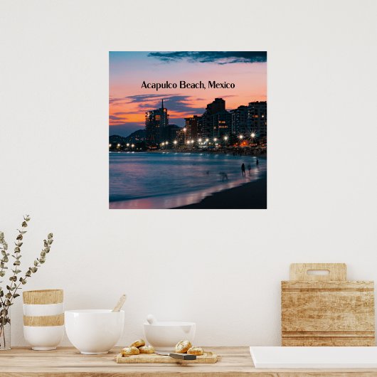 Acapulco Beach, Mexiko Poster (Küche)