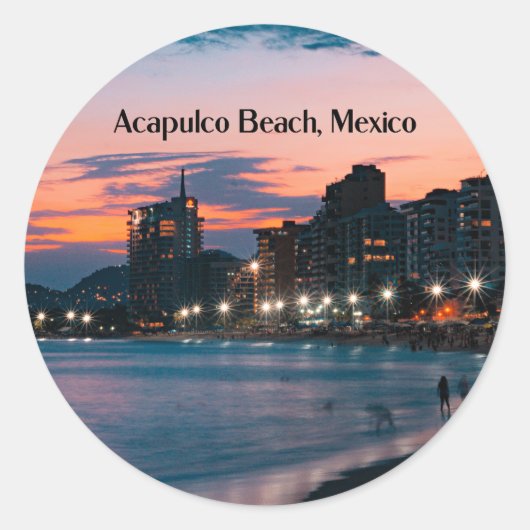 Acapulco Beach, Mexiko Runder Aufkleber (Vorderseite)