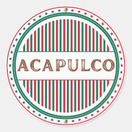 Acapulco City Pride Emblem – Mexikanische Identitä Runder Aufkleber