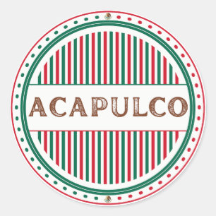 Acapulco City Pride Emblem – Mexikanische Identitä Runder Aufkleber