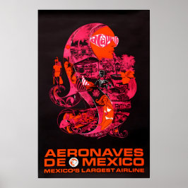 Acapulco-Kunst Mexiko Druck Aeronaves Reiseplakat Poster