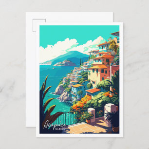 Acapulco Mexico Art Vintage Reise Illustration Postkarte