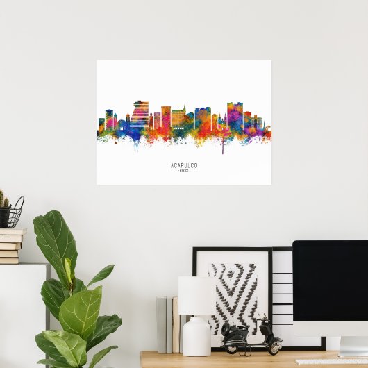 Acapulco Mexico Skyline Poster (Heimbüro)