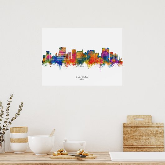 Acapulco Mexico Skyline Poster (Küche)
