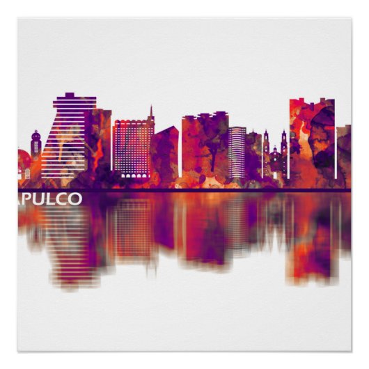 Acapulco Mexico Skyline Poster (Vorderseite)