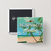 Acapulco Mexico Vintage Reiseplakat Button (Vorne & Hinten)