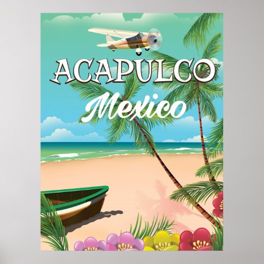 Acapulco Mexico Vintage Reiseplakat Poster (Vorne)