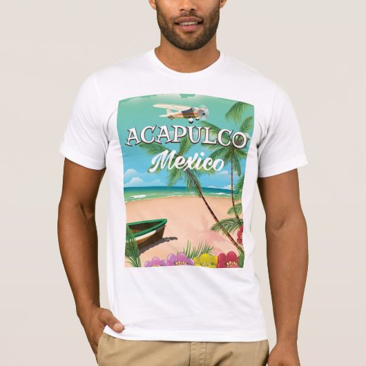 Acapulco Mexico Vintage Reiseplakat T-Shirt (Vorderseite)