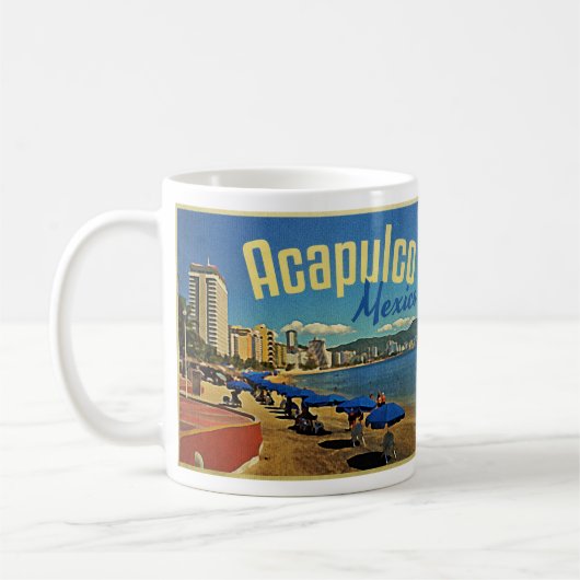 Acapulco Mexico Vintage Travel Kaffeetasse (Links)