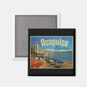 Acapulco Mexico Vintage Travel Magnet (Vorderseite/Rückseite)