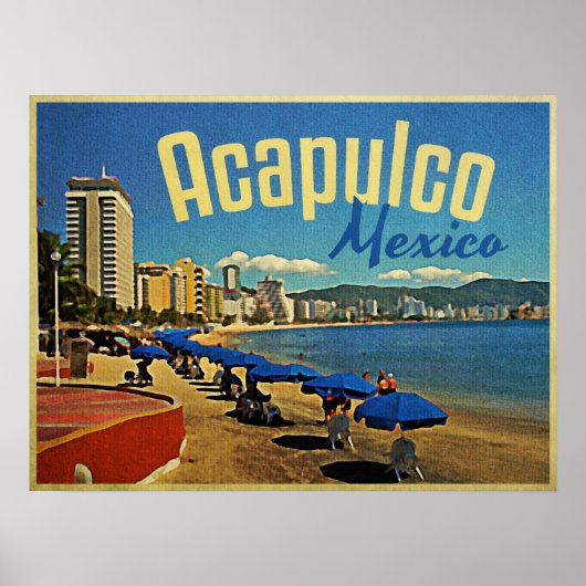 Acapulco Mexico Vintage Travel Poster (Vorne)