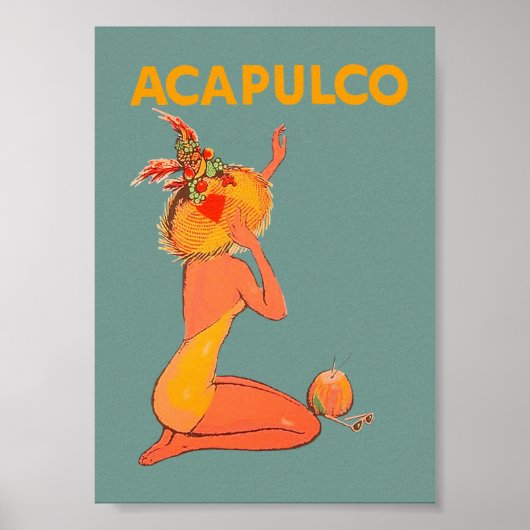 Acapulco Mexico Vintage Travel Poster (Vorne)
