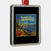 Acapulco Mexico Vintage Travel Silbernes Ornament (Rechts)