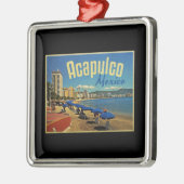 Acapulco Mexico Vintage Travel Silbernes Ornament (Links)